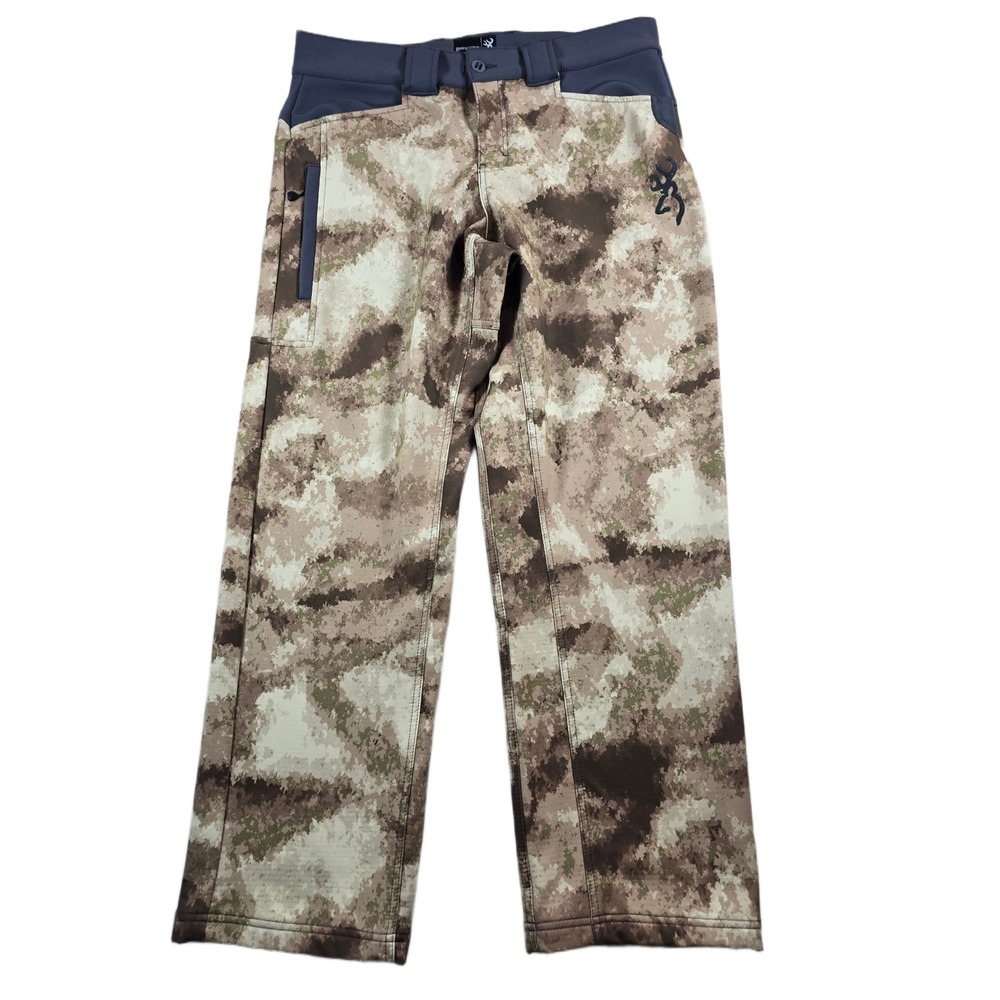 Browning Hunting Pants Mens 36 Brown Camo Spandex Hells Canyon Speed Brush Trail